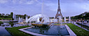 Panoramique des fontaines du Trocadéro et de la Tour Eiffel